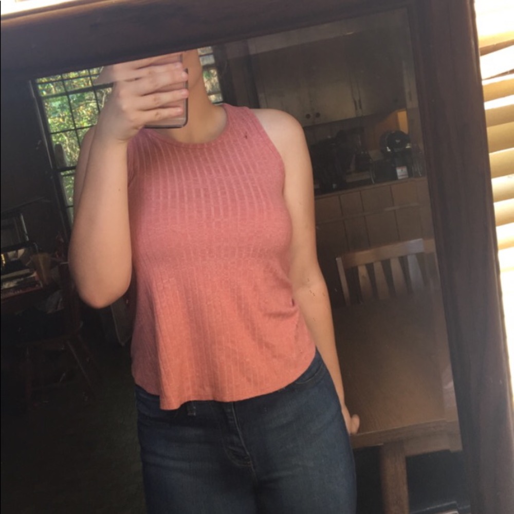 Roseish tank top crop top